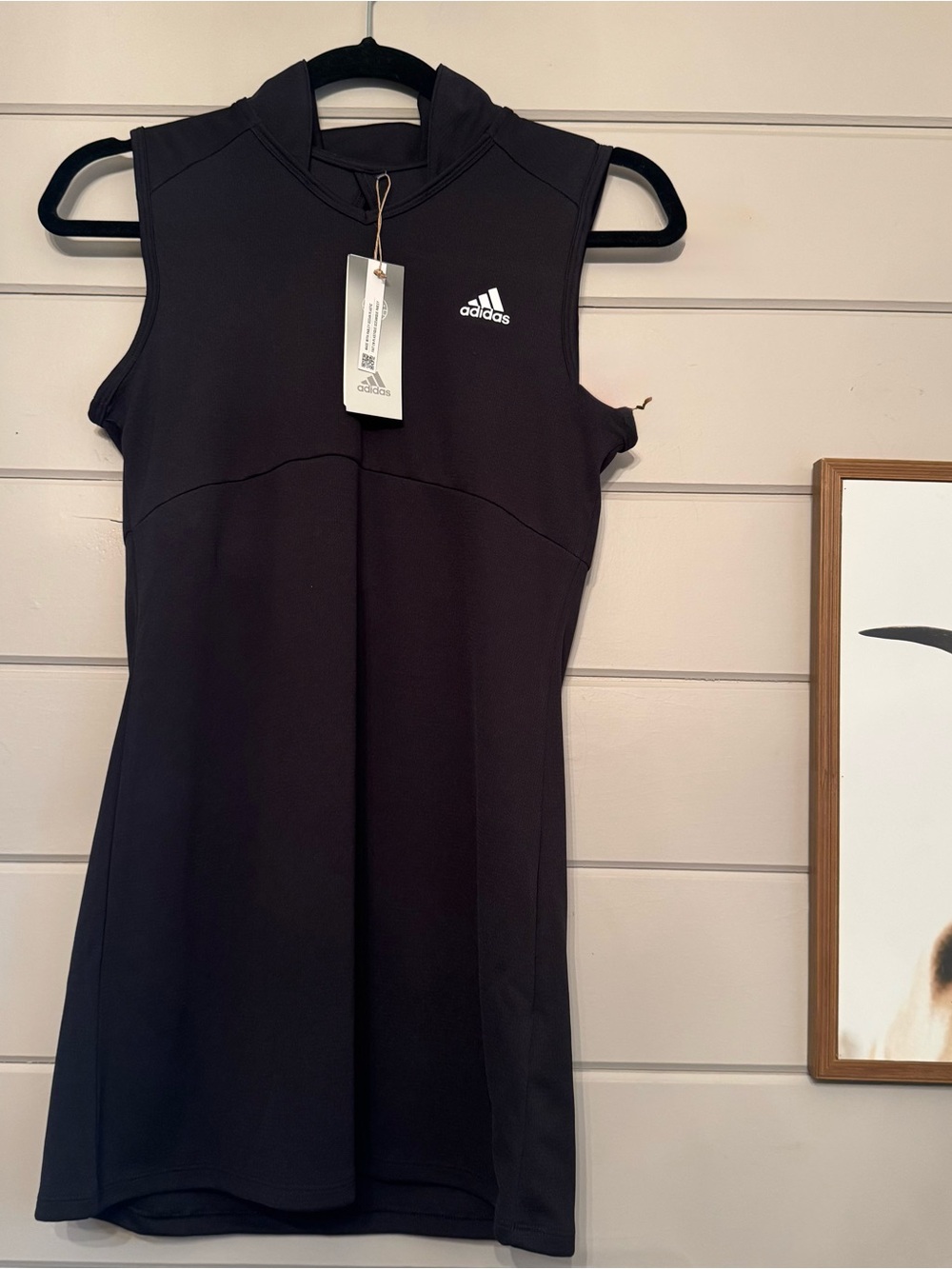 Adidas Girls Black & White Sleeveless V-Neck Golf Dress